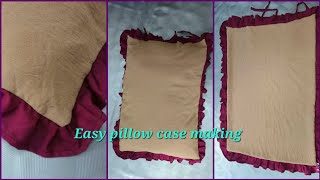 pillow case cutting and stitching pillow cover stitching pillow case making pillow pillowcase [upl. by Beghtol]