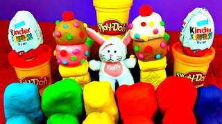 22 Surprise Eggs Kinder Surprise Play Doh Ice Cream Cones Playdough Peppa Pig Disney Cars 2 McQueen [upl. by Nele]