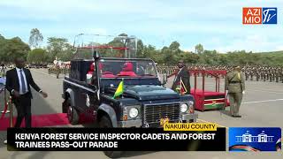 See how President Ruto arrived in POWERFUL motorcade for Forest Service cadets and Trainees parade [upl. by Orrocos]