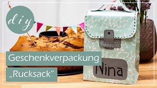 DIY Rucksack Geschenkverpackung für kleine Geschenke oder Gutscheine  doitcreativede [upl. by Aleibarg]