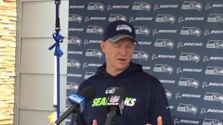 Off coor Darrell Bevell Russell Wilson quotworks tirelesslyquot for Seahawks [upl. by Tirza120]