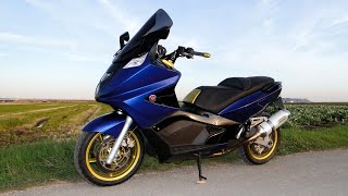 Gilera GP 800 special blue amp gold transformation  arrow  malossi  pirelli diablo  full HD 1080p [upl. by Mcroberts]