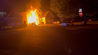 Caught on camera Flames engulf car after crash in Lorton Virginia [upl. by Aierb]