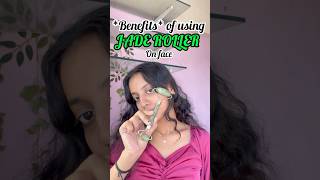 Benefits of using JADE ROLLER 😱✅on face ytshorts jaderoller skincare faceyoga shorts viral [upl. by Aekim452]