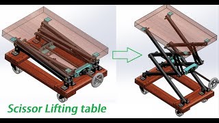 Design and Animation Of Scissor Lifitng Table Mechanical Project [upl. by Nevi]