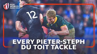 All 28 tackles from Springbok PieterSteph du Toit in Rugby World Cup final 2023 [upl. by Elna]