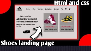 Build a Adidas website using Html And Css  html css projects [upl. by Maidel]