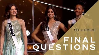 The 70th MISS UNIVERSE Top 3s Final Questions  Miss Universe [upl. by Care]