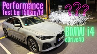 BMW i4 eDrive40 150 kmh Testfahrt – Performance im Fokus [upl. by Gorski]