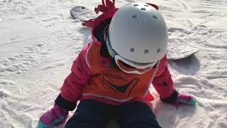 만3세 스노우보드 입문에서턴까지 3 year old snowboarding she does turn [upl. by Swehttam]