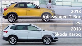 2018 Volkswagen TRoc vs 2018 Skoda Karoq technical comparison [upl. by Ahsykal370]