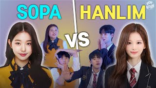 Special schools that Kpop idols go to SOPA🏫 vs HANLIM🏫 [upl. by Elfstan148]