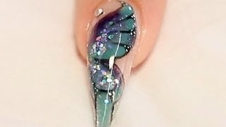 Nail Art Papillon Encapsulé sur Ongle Stiletto Tutoriel par Naio Nails [upl. by Gnoix249]