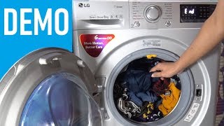 LG Front Load Washing Machine FHT1208SWL  Demo [upl. by Ilwain]