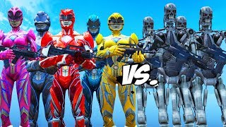 POWER RANGERS VS T800 Terminator  EPIC BATTLE [upl. by Rogergcam]