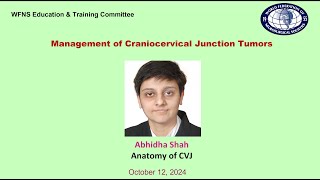 Anatomy of Craniovertebral Junction Abhidha Shah [upl. by Server]