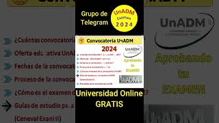 Convocatoria UnADM 2024 Examen unadm universidadpúblicaygratuita universidad latino usa [upl. by Atorod]