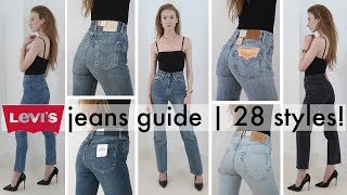 The ultimate tryon guide to womens Levis jeans  EVERY STYLE  2018 [upl. by Liuka]