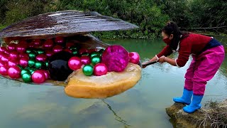 😱😱The girl pried open the giant clam which contained countless charming pearls extremely beautiful [upl. by Humble]