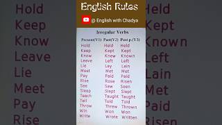 Irregular Verbs 2🤔💯✅english education learning irregularverbs foryou fyp spokenenglish verb [upl. by Rhpotsirhc]