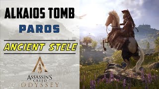 Alkaios Tomb Paros Island  Ancient Stele amp Loot Location  ASSASSINS CREED ODYSSEY [upl. by Eiddal]