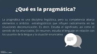 ¿Qué es la pragmática [upl. by Ibbor]