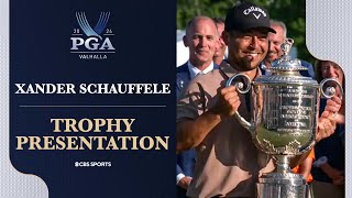 Xander Schauffele EMOTIONAL after winning 2024 PGA Championship I CBS Sports [upl. by Hermina742]