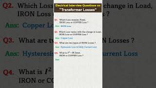 Transformer Losses Part1  Electrical Interview Questions  English  transformers electrical [upl. by Saref360]