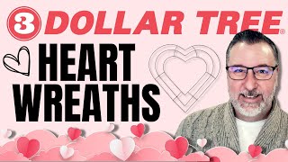 3 Dollar Tree Heart Shaped Wreaths  Easy DIYs  Wreath DIYs  valentinesday [upl. by Pussej]