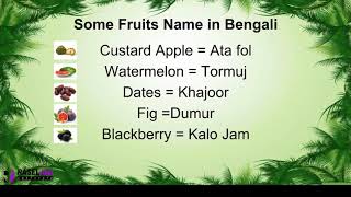 Learn Bengali Speaking Through English  Bangladesh language  Bangla Fruits Name  Words [upl. by Lila]