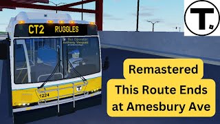 MBTA Roblox bus Driving Route CT2 Between Ruggles and Sullivan [upl. by Elleval]