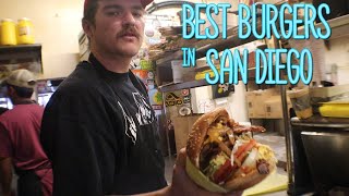 San Diego food tour AMAZING BURGERS in Hodads Ocean Beach [upl. by Fante]