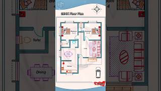 House Plan 102x126m  2BHK Floor Plan [upl. by Dutch]