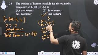 The number of isomers possible for the octahedral complex CoCl2en NH32 is [upl. by Morty]