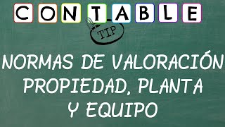 NORMAS ESPECIFICAS DE VALORACION PROPIEDAD PLANTA Y EQUIPO [upl. by Anerys706]