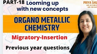 Migratory InsertionOrganometallic chemistry previous year questions [upl. by Giannini90]