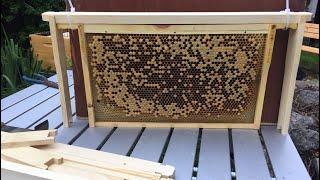 How to make a national beehive frame into a Langstroth beehive frame ￼ [upl. by Parnas408]