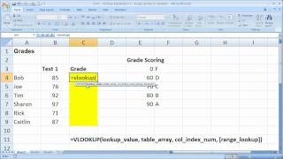 Excel LookupSearch Tip 4  Vlookup Explanation 3  Vlookup to Assign Grades to Students [upl. by Chuah312]