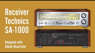 Receiver Technics SA 1000 technics adobeillustrator design [upl. by Ettigirb]