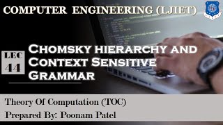 Lecture44Chomsky Hierarchy  Context Sensitive Language TOC  Computer Engineering [upl. by Pleasant482]