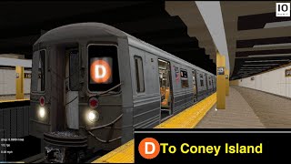 OpenBVE Special D Train To Coney Island From 161 StreetYankee Stadium R68Weekend GO [upl. by Elletnahc864]