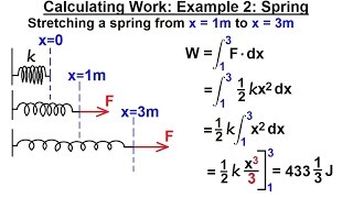 Calculus 2 Applications  Calculating Work 3 of 16 Work Ex 2 Springs NOTE W12kx2 [upl. by Berte]