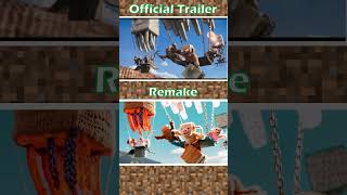 Pt2 The 2nd Minecraft Trailer OFFICIAL vs REMAKE minecraft minecraftmovie aminecraftmovie [upl. by Bradly]