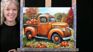 Learn How to Draw and Paint with Acrylics PUMPKIN PICKUPEasy Painting For BeginnersTime Lapse [upl. by Combe]