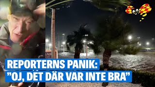 Reportern hamnar mitt i kaoset när orkanen Milton drar in över Florida [upl. by Abana284]