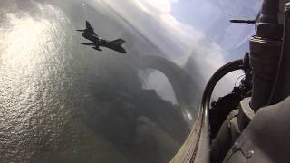 Formation flight with Hunter and Gnats into RAF Leuchars [upl. by Kosaka]