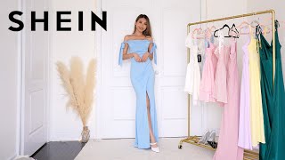 SHEIN DRESSES TRY ON HAUL  prom weddings date night ❤️ [upl. by Alleuqcaj]