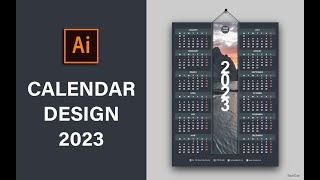 2023 Calendar  how to design a simple and beautiful wall calendar  illustrator tutorial [upl. by Kinney]