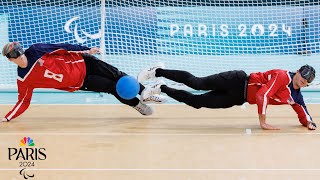 Team USA goalball taken down by defending gold medalists in Paralympic opener  NBC Sports [upl. by Eltrym]