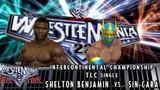 Shelton Benjamin vs Sin Cara  TLC Title Match  Smackdown vs Raw 2007  Xenia Canary [upl. by Eniawed282]